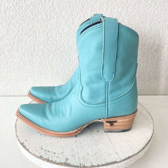 Lane EMMA JANE Womens Cowboy Bootie 5 Turquoise Blue Cowgirl Western Short Boots - Picture 4 of 11